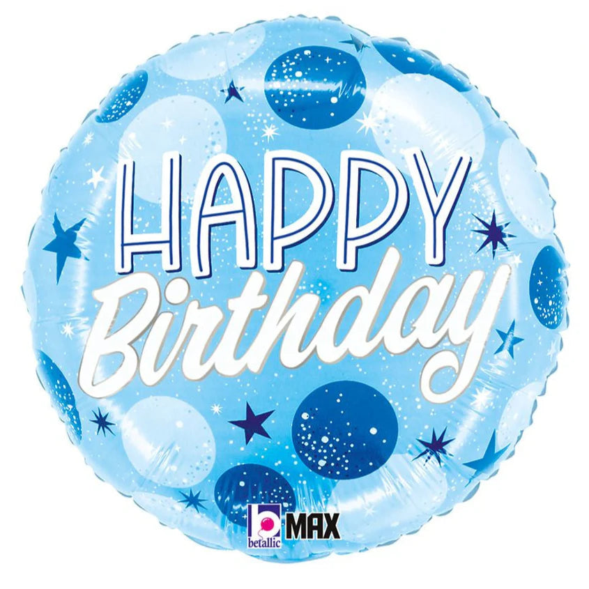 Birthday Blue Sparkle Dots - 26458p r18 b day blue sparkle dots rm b balloon design in Bondi, Sydney