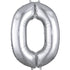 Large Number Balloon - Silver (0-9) for parties in Bondi and Sydney - party styling detail