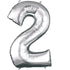 Large Number Balloon - Silver (0-9) for parties in Bondi and Sydney - close-up