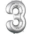 Large Number Balloon - Silver (0-9) for parties in Bondi and Sydney - display view