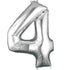 Large Number Balloon - Silver (0-9) for parties in Bondi and Sydney - arrangement detail