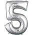Large Number Balloon - Silver (0-9) for parties in Bondi and Sydney - front view
