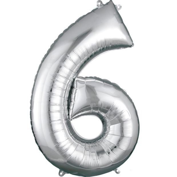 Large Number Balloon - Silver (0-9) for parties in Bondi and Sydney - party styling detail