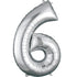 Large Number Balloon - Silver (0-9) for parties in Bondi and Sydney - party styling detail