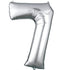 Large Number Balloon - Silver (0-9) for parties in Bondi and Sydney - colour detail