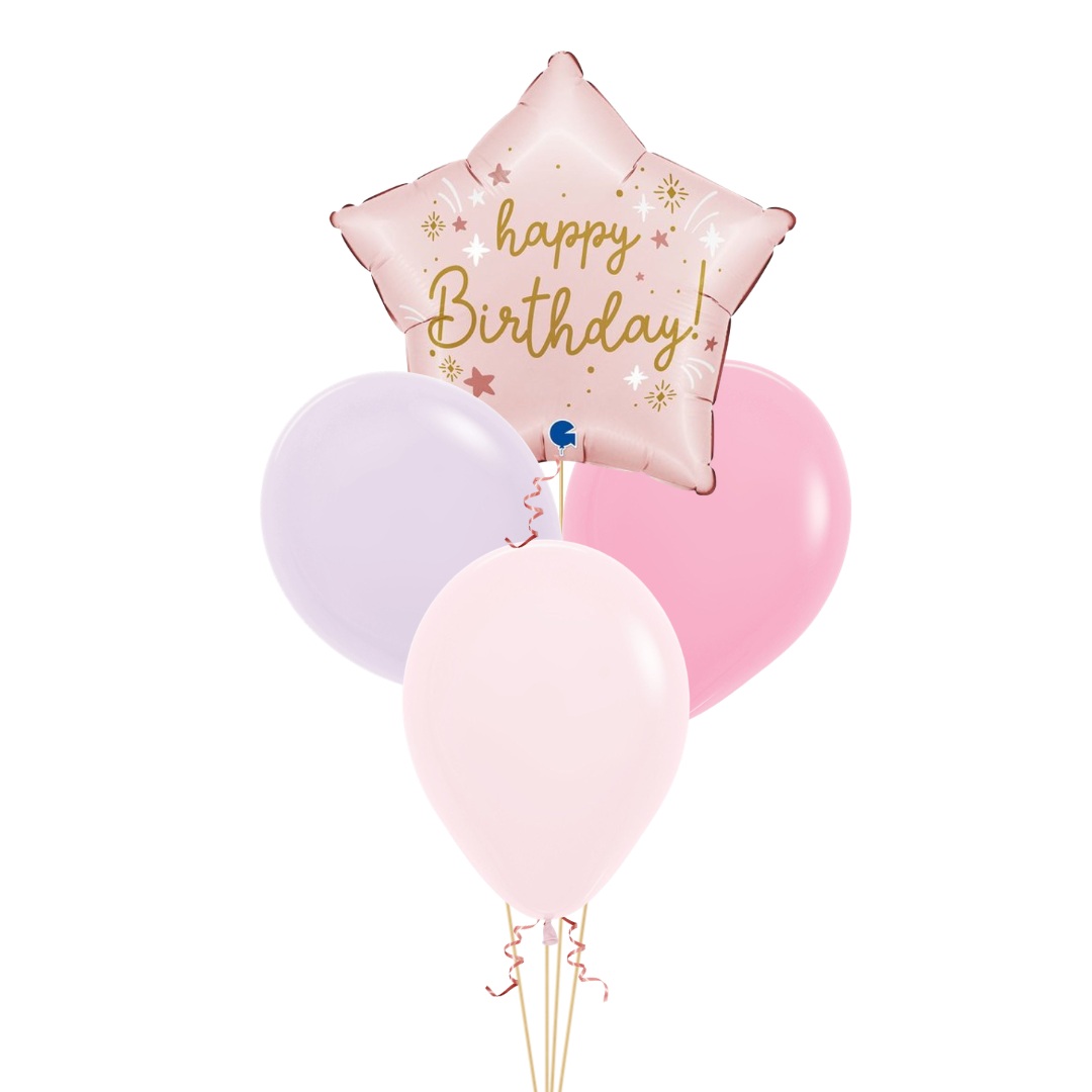 Pink Birthday Star Balloon Bouquet