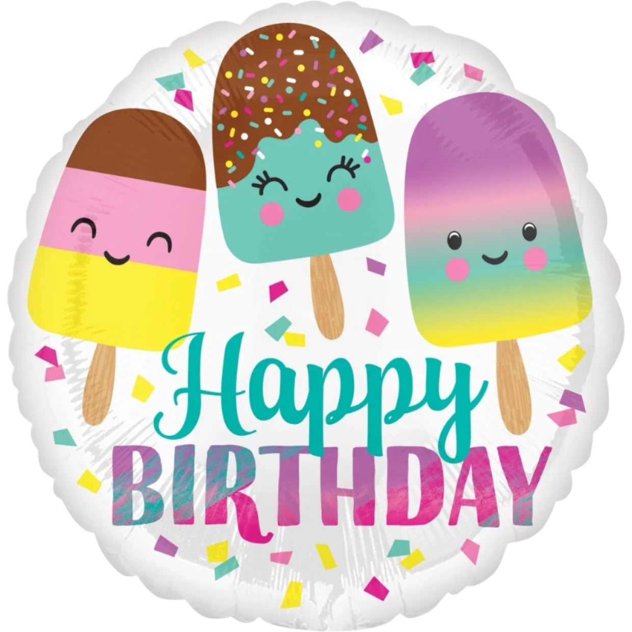 Happy Birthday Ice Cream Foil Balloon - 45cm - 39622 happy ice cream in Bondi, Sydney