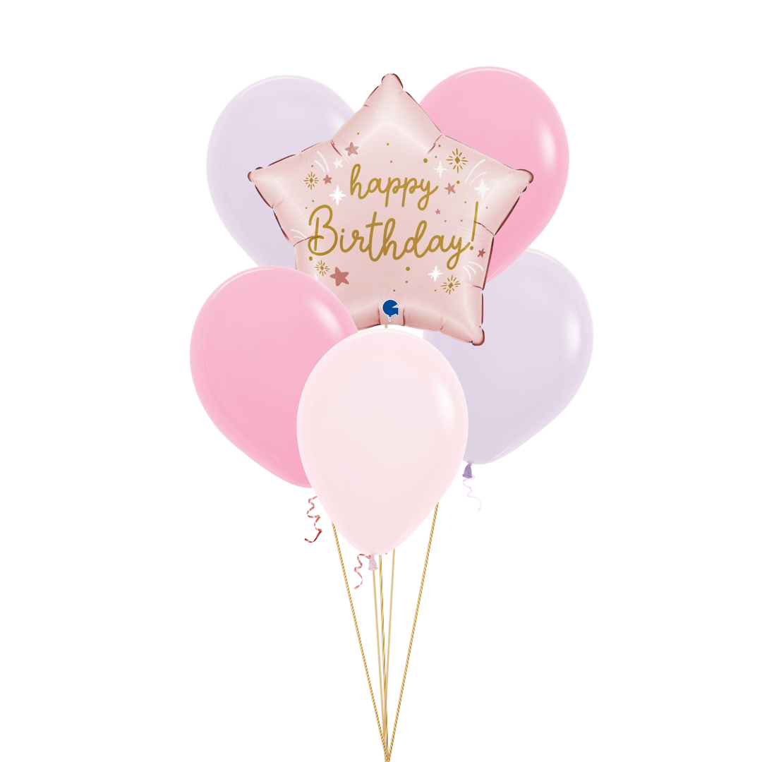 Pink Birthday Star Balloon Bouquet