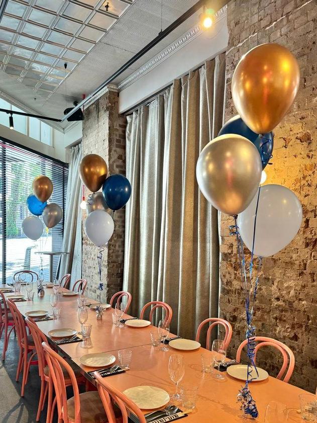 School Formal Latex Balloon Bunch - yellow, green & black in Bondi, Sydney