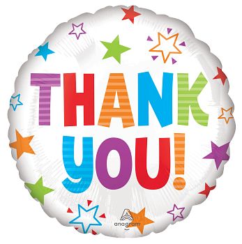 Thank You Colourful Stars Balloon