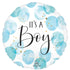 Baby Boy Blue Watercolour - 45691 baby boy blue watercolor front balloon design by Bondi Road Balloons