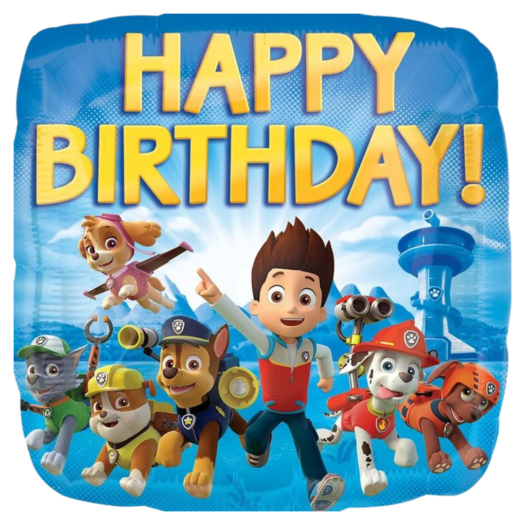 Paw Patrol Happy Birthday balloon design in Bondi, Sydney