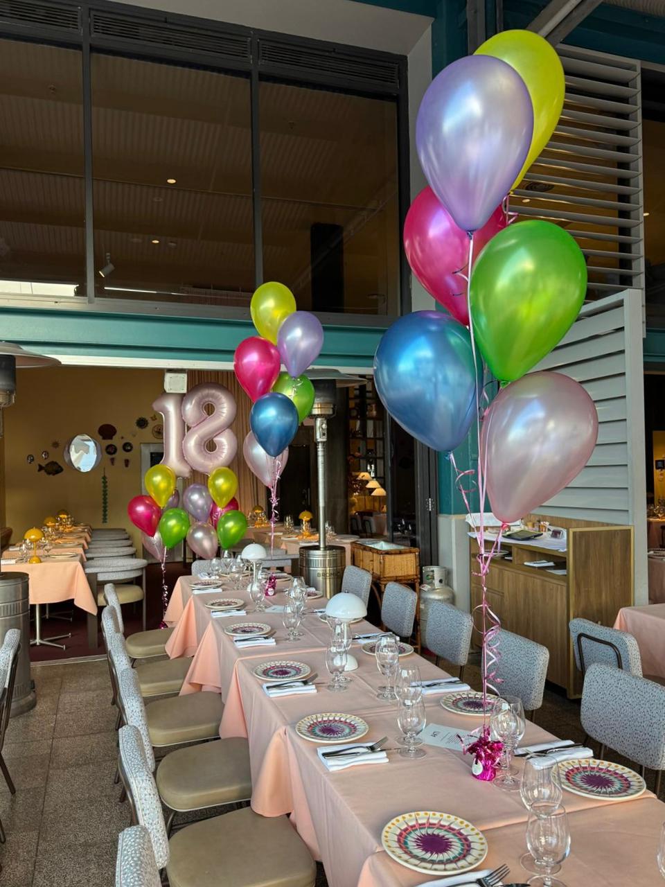 School Formal Latex Balloon Bunch - yellow, green & black in Bondi, Sydney