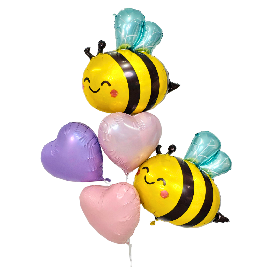 Bee Balloons with Heart Bouquet