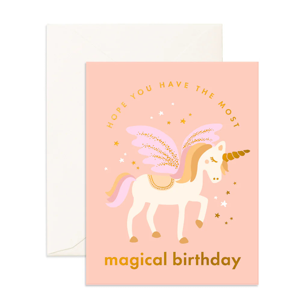 Magical Birthday Unicorn Greeting Card New