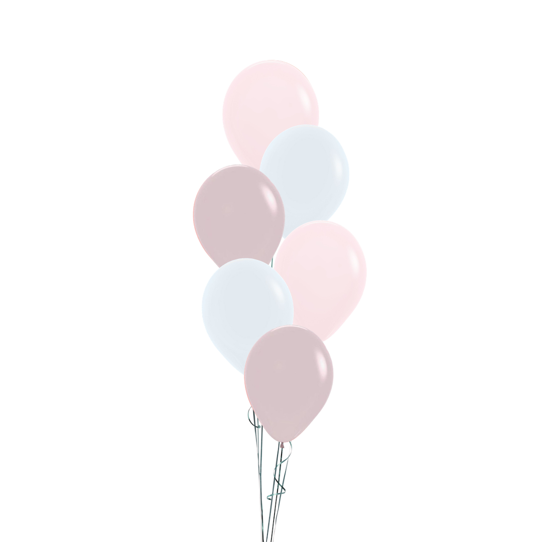 6 Latex Balloon Bouquet - Pastel matte pink, pastel dusk rose and white - peach coral rosegold in Bondi, Sydney