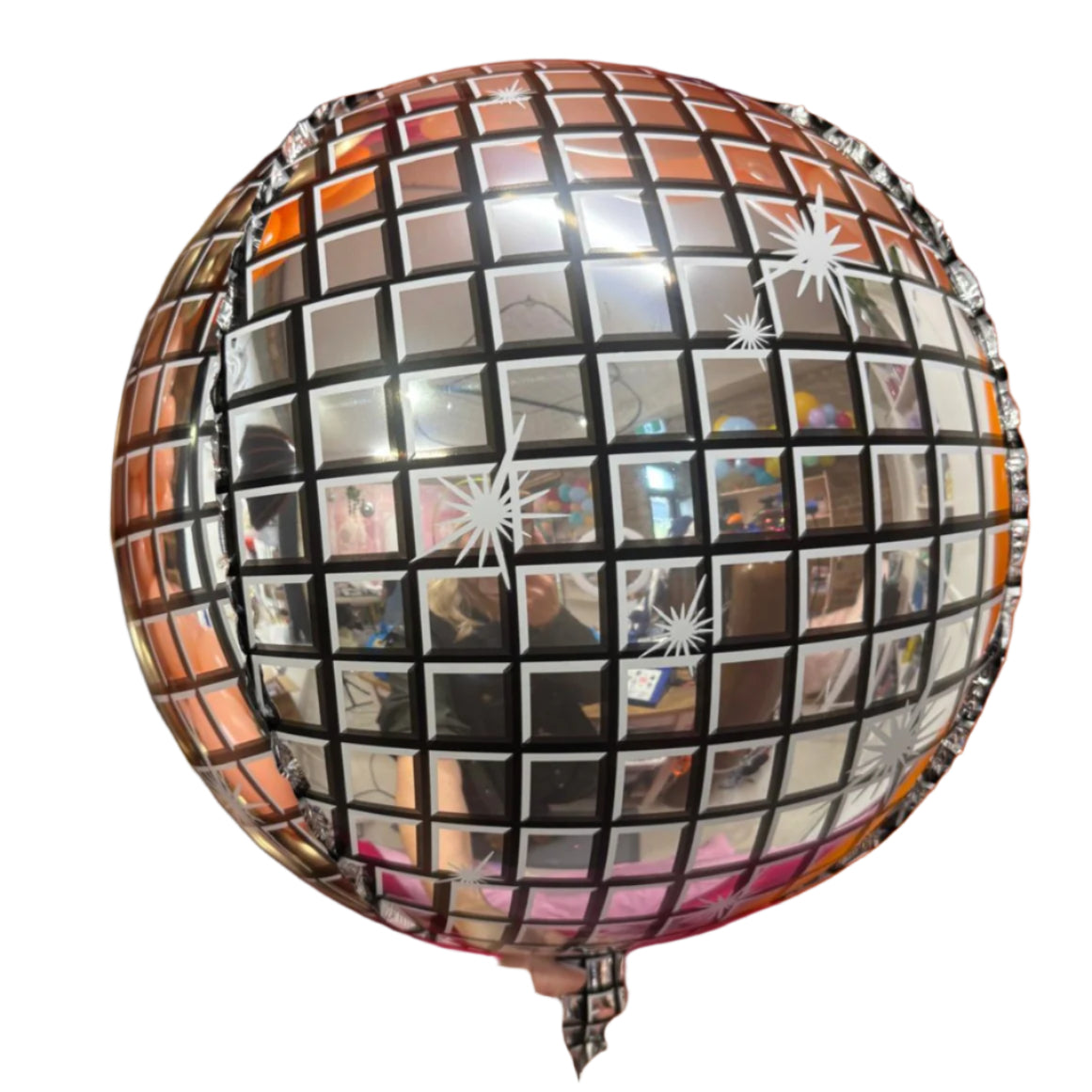 Holographic Disco Ball Balloon for parties in Bondi and Sydney - front view