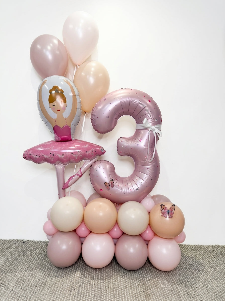 Ballerina Single Number Balloon Tower