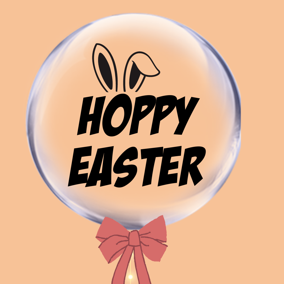 Happy Easter bubble balloon - Easter for parties in Bondi and Sydney