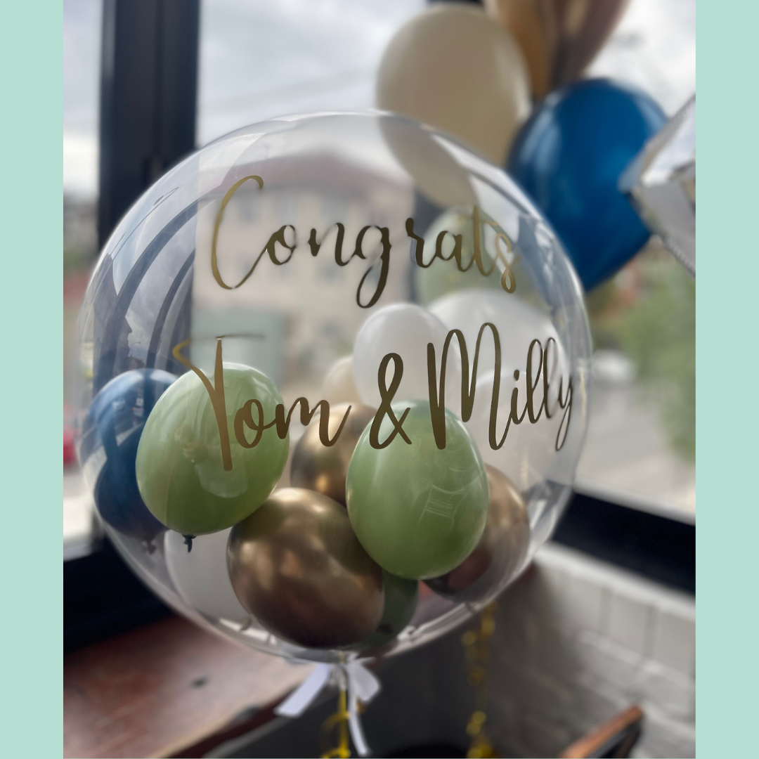 Bubble Balloons - Customised (Clear Bubble Balloon) Congratulations