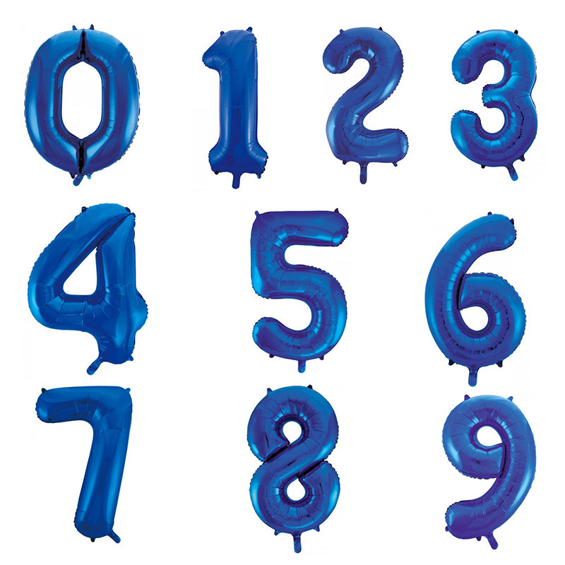 Large Number Balloon - Royal Blue (0-9) for parties in Bondi and Sydney - front view