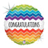 Congratulations Foil Balloon - chevron congratulations 23cm holo round in Bondi, Sydney