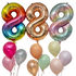 Large Number Balloon and 3 latex balloons