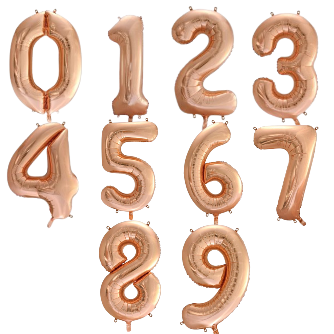 Large Number Balloon and 3 latex balloons