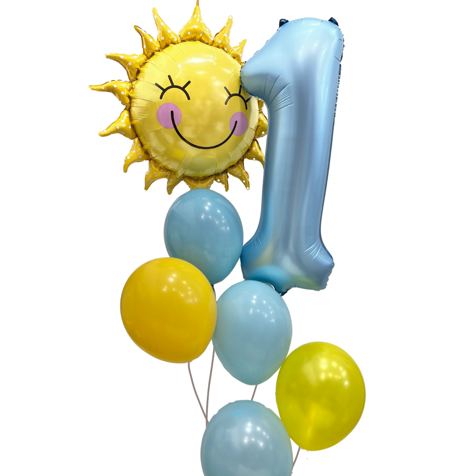 Sunshine & Sky 1st Birthday Balloon Bouquet