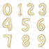 Large Number Balloon - Luxe Gold (0-9) for parties in Bondi and Sydney - front view