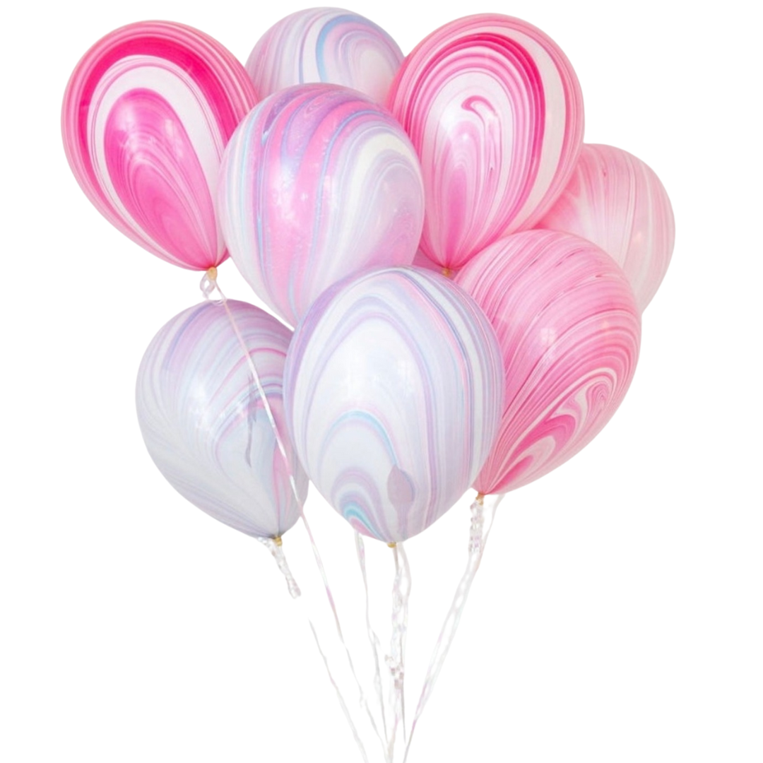 Bunch of marbled agate balloons