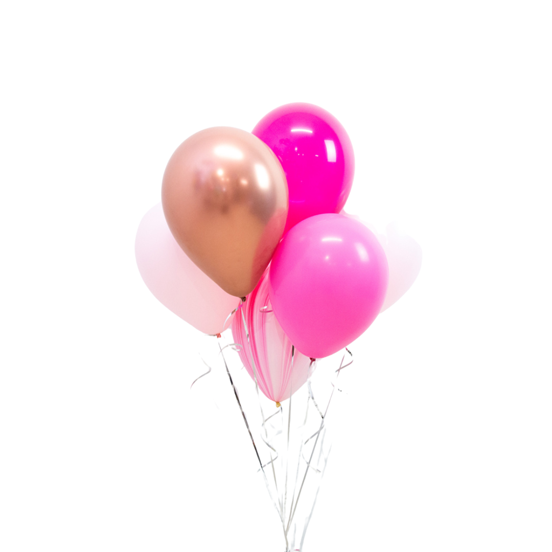 Pretty in Pink 7 x 28cm latex helium bunch