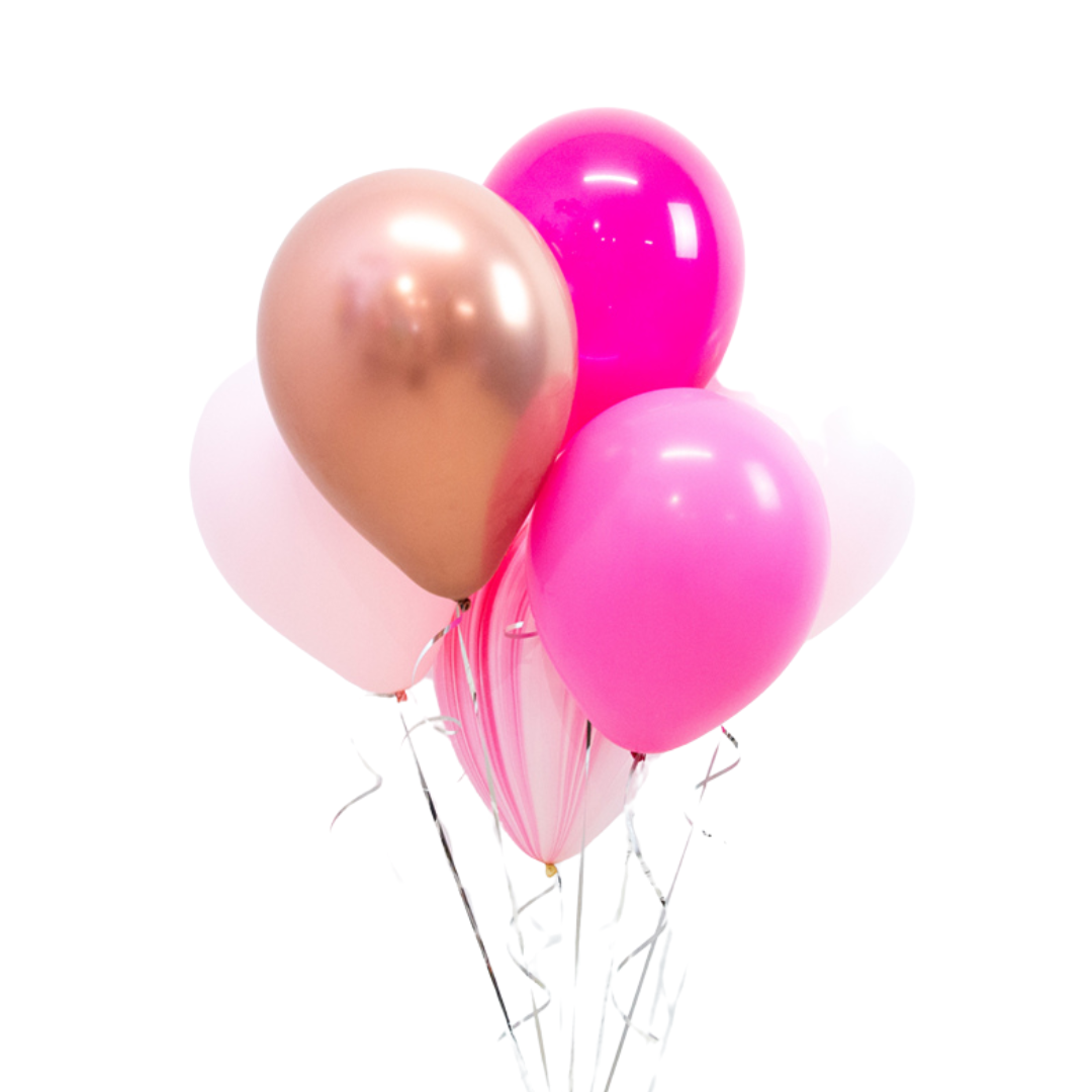 Pretty in Pink 7 x 28cm latex helium bunch