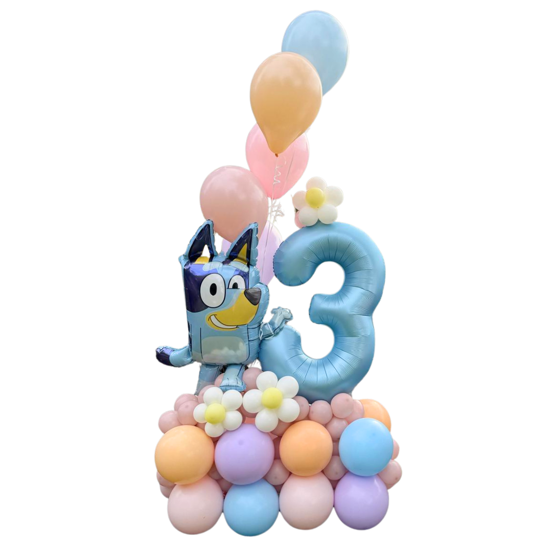Bluey Single Number Balloon Tower