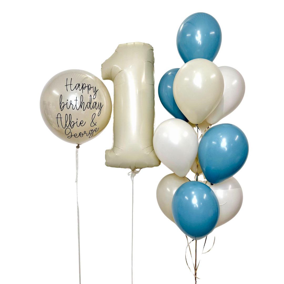 Personalised Bubble Balloon with Number & 10-Latex Bunch