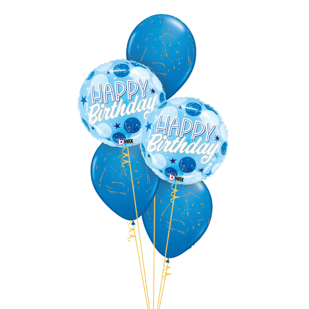 Blue and Gold Birthday Bouquet