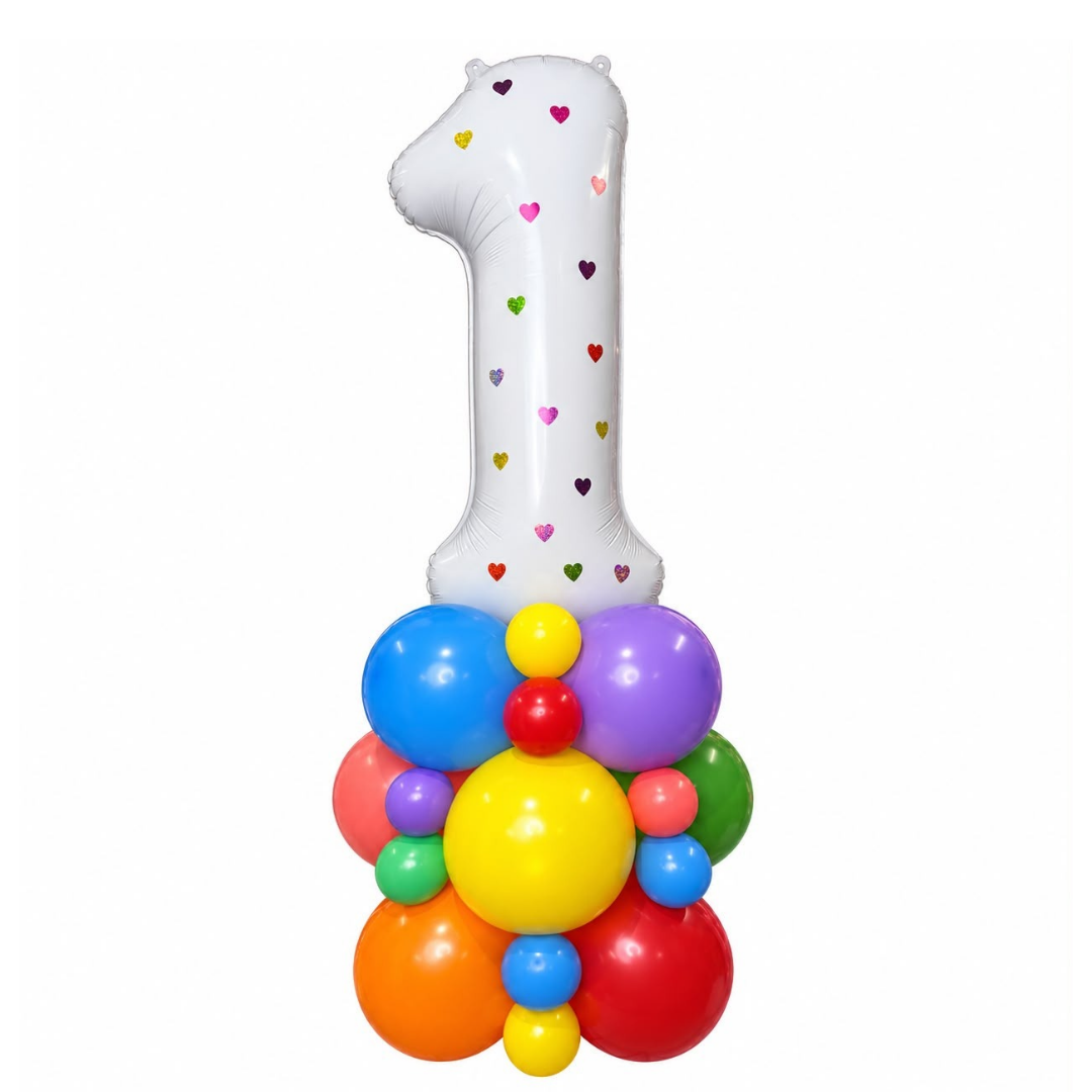 Rainbow Bright Balloon Number Tower