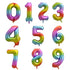 Large Number Balloon - Rainbow (0-9) for parties in Bondi and Sydney - front view