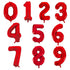 Large Number Balloon - Red (0-9) for parties in Bondi and Sydney - front view