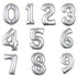 Large Number Balloon - Silver (0-9) for parties in Bondi and Sydney - front view