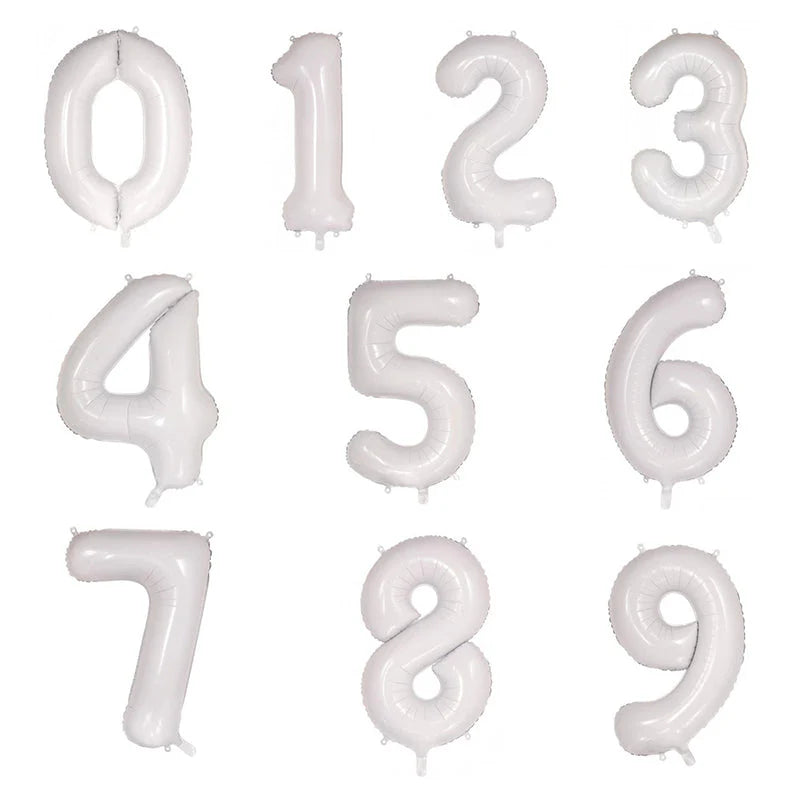 Large Number Balloon and 3 latex balloons