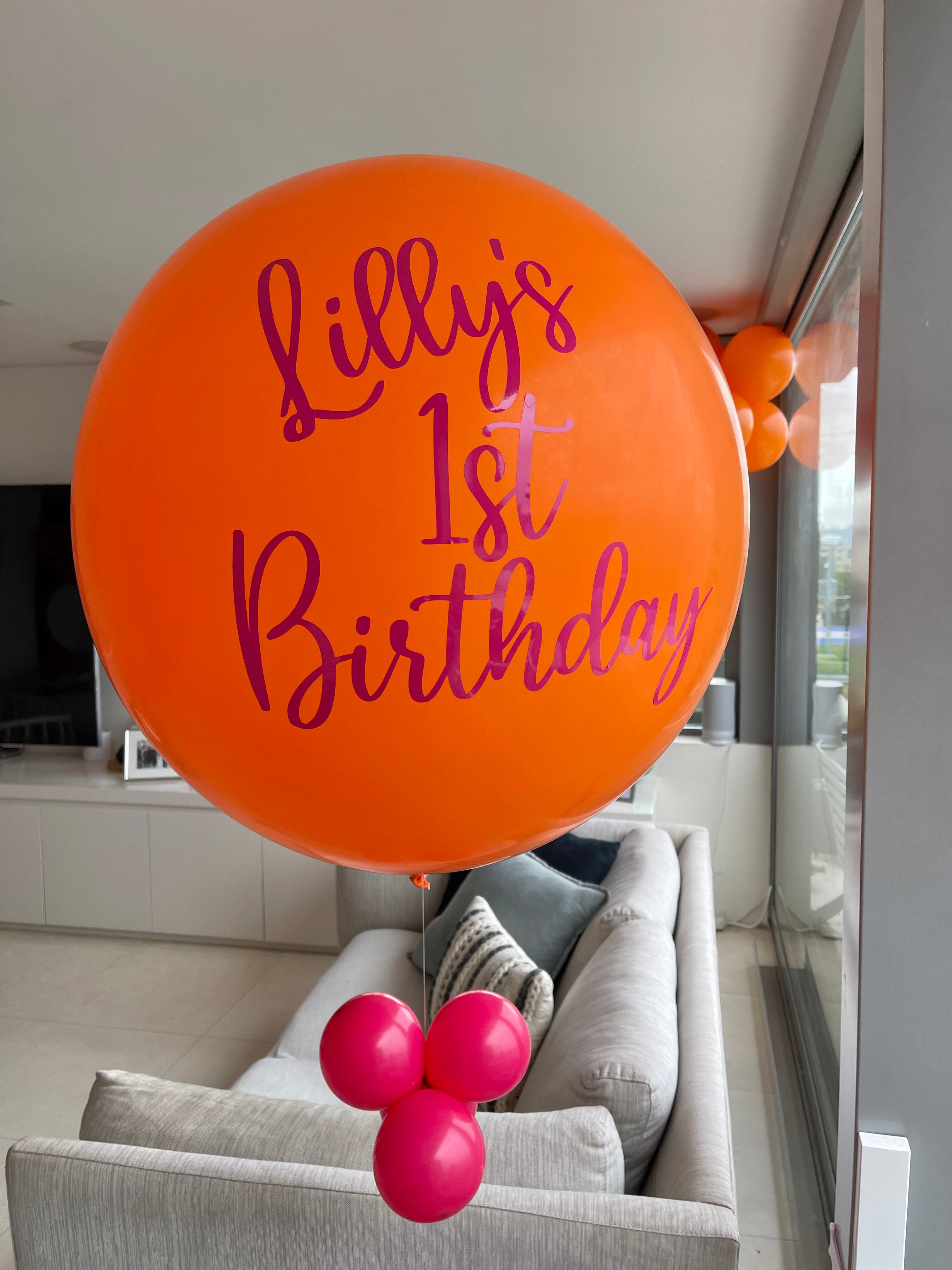 Jumbo balloon personalised for parties in Bondi and Sydney - close-up