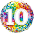 Number 10 - 45cm helium filled foil balloon - 10rainbowconfetticopy in Bondi, Sydney