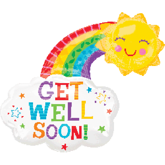 Get Well Soon Happy Rainbow - 35489 balloon design by Bondi Road Balloons