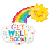 Get Well Soon Happy Rainbow - 35489 balloon design by Bondi Road Balloons