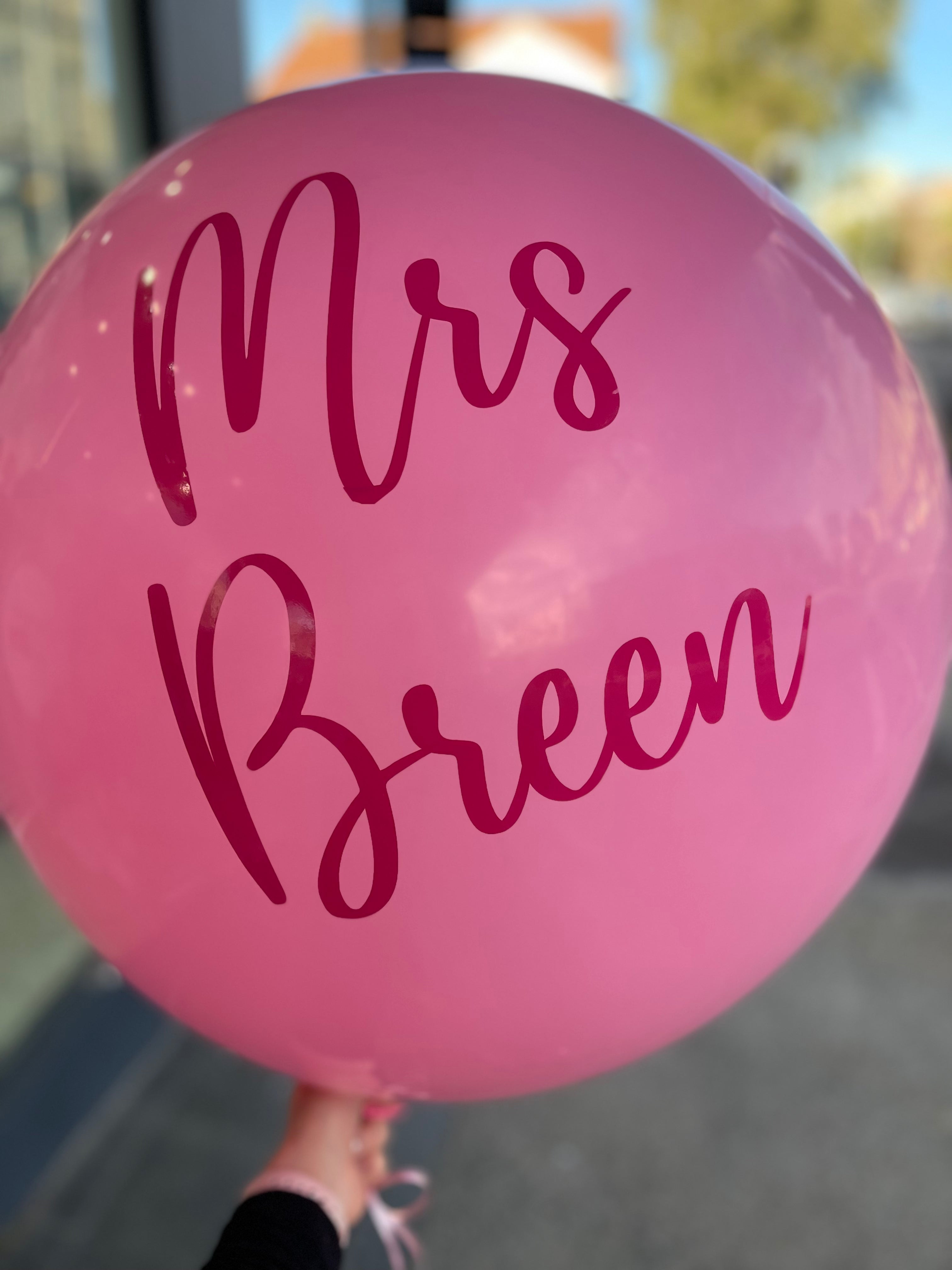 Jumbo balloon personalised for parties in Bondi and Sydney - display view