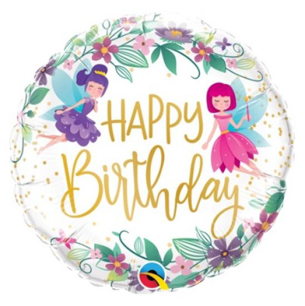 Birthday Wild Flower Fairies 45cm foil balloon - birthdaywildflowerfairies18 copy in Bondi, Sydney