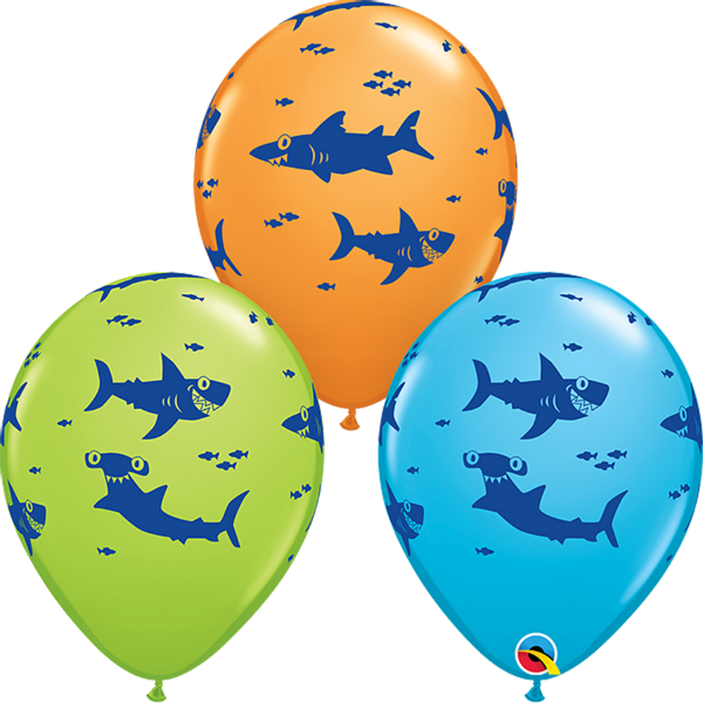Fun Sharks! 3 latex balloons - funsharks copy in Bondi, Sydney