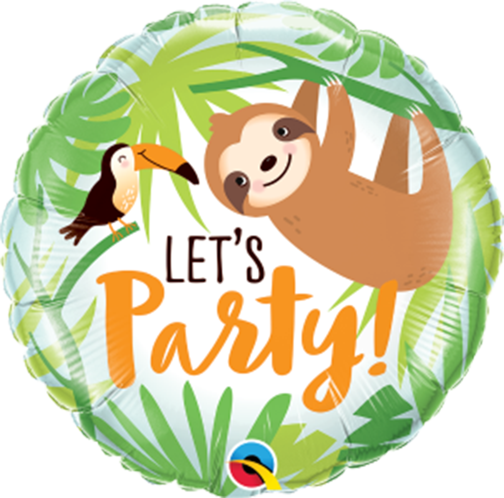 Let's Party Sloth balloons for parties in Bondi and Sydney