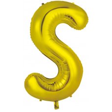 Gold Letter S Balloon - 86cm - lettersgold by Bondi Road Balloons